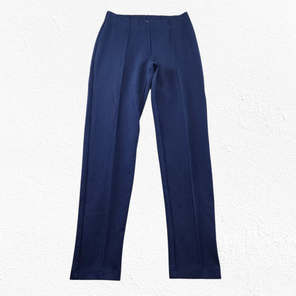 Lilly Pulitzer Navy Blue Travel Pants Ponte Knit Slim Straight Pants Size Small - Picture 2 of 7